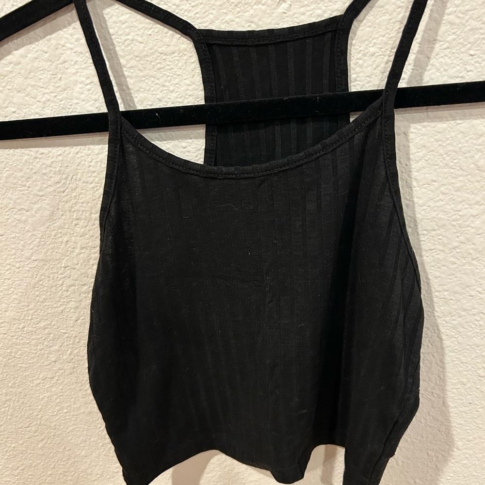 Black Ribbed Camisole Top